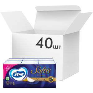 Упаковка носових хусток Zewa Softis чотиришарових кишенькових 40 шт по 9 пачок (7322540352313) краща модель в Ужгороді