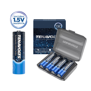 Аккумулятор Tenavolts Lithium AA 1.5В 1850 мА·ч 4 шт в пластиковом боксе (191763001134) ТОП в Ужгороде