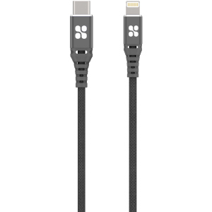 Кабель Promate PowerCord Type-C - Lightning 1.2 м Grey (powercord.grey) краща модель в Ужгороді