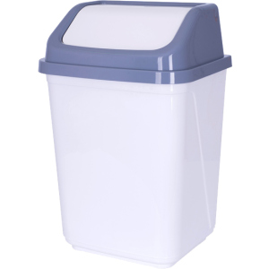 Корзина для мусора Violet House 35х22.5х30 см White-grey (0099 WHITE -GREY с/кр.20 л) лучшая модель в Ужгороде