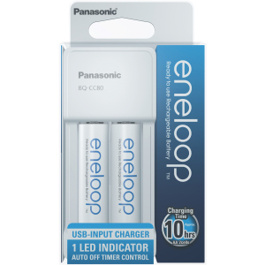 Зарядний пристрій Panasonic Compact Charger USB+ Eneloop 2AA 1900 mAh NI-MH (K-KJ80MCC20USB) в Ужгороді