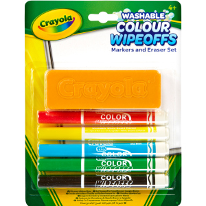 Набор фломастеров Crayola Washable для сухого стирания с щеткой 5 шт (256417.012) (0071662093020) в Ужгороде