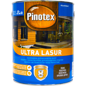 Лазур Pinotex Ultra Lasur - напівматове алкідне просочення для дерева, блакитне, з декоративним ефектом, калюжниця, 3 л (5308987) в Ужгороді