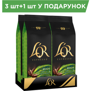 Упаковка кофе в зернах L'OR Espresso Brazil 100% Арабика 500 г х 4 шт (8711000464656) ТОП в Ужгороде