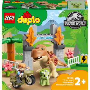 Конструктор LEGO DUPLO Jurassic World Втеча динозаврів: тиранозавр та трицератопс 36 деталей (10939) в Ужгороді