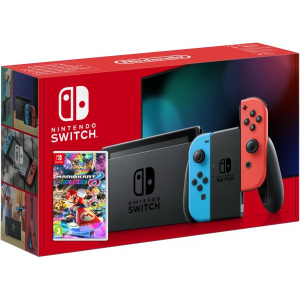 Nintendo Switch Neon Blue-Red (Upgraded version) + Гра Mario Kart 8 Deluxe (російська версія)