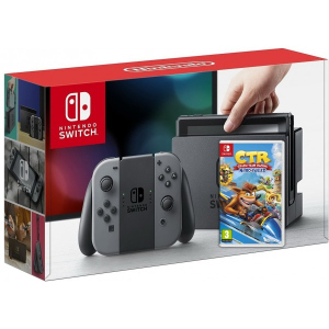 хорошая модель Nintendo Switch Gray + Игра Crash Team Racing Nitro-Fueled