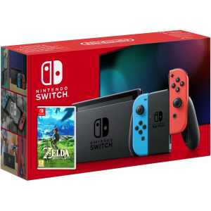 купити Nintendo Switch Neon Blue-Red (Upgraded version) + Гра The Legend of Zelda: Breath of the Wild (російська версія)