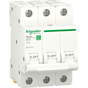 Автоматичний вимикач Schneider Electric RESI9 10 А, 3P, крива, 6кА в Ужгороді