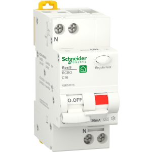 Диференціальний автоматичний вимикач Schneider Electric RESI9 16 А, 30 мА, 1P+N, 6кA, крива С, тип А ТОП в Ужгороді