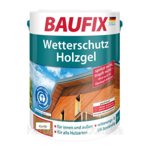 Гелева водорозчинна блакить для дерева BAUFIX Wetterschutz Holzgel (5 л) Палісандр ТОП в Ужгороді