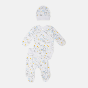 Комплект (боді+повзунки+чепчик) Garden Baby 40194-02 62 см Хмари блакитні (4824019402220) в Ужгороді