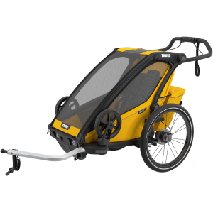 хорошая модель Мультиспортивная коляска Thule Chariot Sport 1 Black - Spectra Yellow (TH10201022)