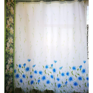 Шторка для ванной Miranda SUN FLOWERS BLUE (Турция) 180х200 см M6029