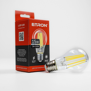 LED лампа ETRON Filament 1-EFP-104 A60 15W 4200K E27 ТОП в Ужгороді