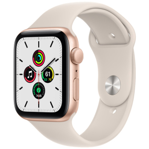 Смарт-часы Apple Watch SE GPS 44mm Gold Aluminium Case with Starlight Sport Band (MKQ53UL/A) краща модель в Ужгороді