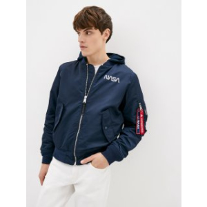 Куртка Airboss MA-1 Hooded NASA M Replica Blue (707568225967_A) краща модель в Ужгороді