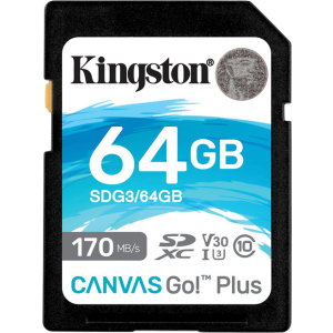 Kingston SDXC 64GB Canvas Go! Plus Class 10 UHS-I U3 V30 (SDG3/64GB) лучшая модель в Ужгороде