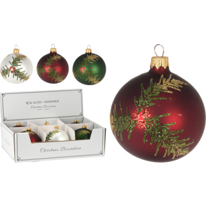 Набір ялинкових куль Christmas Decoration 10 см 6 шт BERRIES DECO (AVG113870) надійний