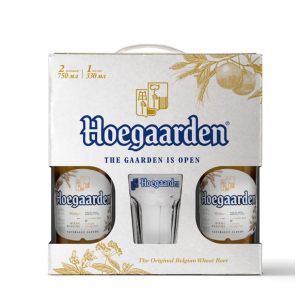 Подарочная упаковка пива HoeGaarden Witbier светлое нефильтрованное 4.7% 0.75 л + Стакан 0.3 л (5410228158431) лучшая модель в Ужгороде