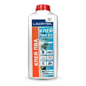 Клей водостійкий Lacrysil ПВА D3 2 кг Білий (171660) ТОП в Ужгороді