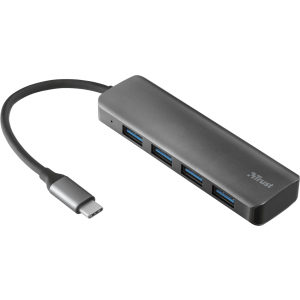 USB-хаб Trust Halyx USB-C to 4-Port USB-A 3.2 Aluminium (TR23328) ТОП в Ужгороді