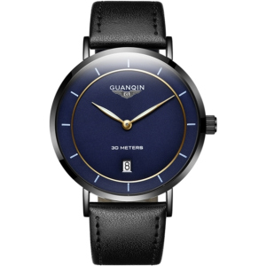 Чоловічий годинник Guanqin Black-Blue-Black GS19070 CL (GS19070BBlB) надійний