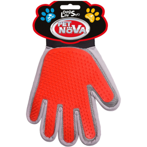 Двостороння рукавичка для вичісування вовни Pet Nova 2в1 для лівої руки (GROOM-GLOVE-LEFTHAND)