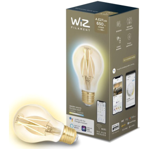 Розумна лампочка WIZ Smart LED WiFi A60 E27 WiZ DW FA Q Warm Dimmable Filament 550lm 2200K (WZE21026011-A) ТОП в Ужгороді