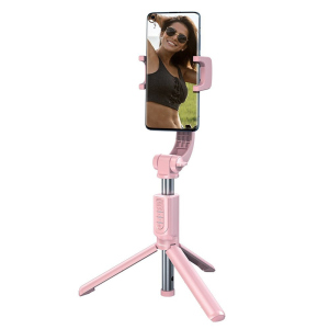 Селфи-монопод Baseus SULH-04 Lovely Uniaxial Bluetooth Folding Stand Selfie Stabilizer с треногой Розовый лучшая модель в Ужгороде