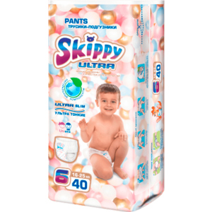 Трусики-підгузки дитячі Skippy Ultra розмір 6 (16-25 кг) 40 шт (6942648910331) краща модель в Ужгороді