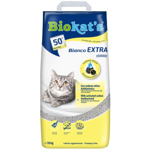 Наповнювач для котячого туалету Biokat's Bianco Extra для котячого туалету, 10 кг, з активованим вугіллям (4002064618104) в Ужгороді