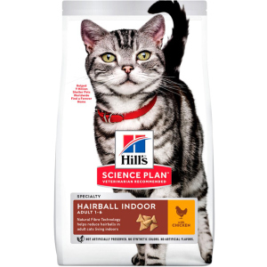 Сухий корм для виведення вовни у домашніх котів Hill's Science Plan Adult Hairball &amp; Indoor з куркою - 3 кг (604140)