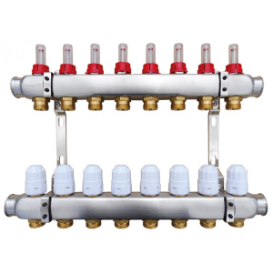 Колектор для теплої підлоги Raftec RC03-09 з витратомірами в Ужгороді