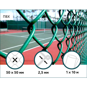 Сітка Рабиця ПВХ Сітка Захід 50х50/2,5(1,5)мм 1,0м/10м краща модель в Ужгороді