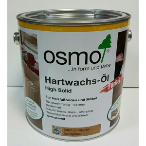 Масло с твердым воском цветное прозрачное OSMO HARTWACHS-ÖL Farbig 3067 - (светло-серое) 0.125 л. в Ужгороде