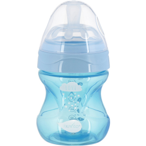 Дитяча Антиколікова пляшечка для годування Nuvita Mimic Cool 150 мл Блакитна (NV6012SKY) краща модель в Ужгороді