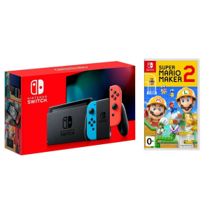 Nintendo Switch Neon blue/red - Оновлена ​​версія + Super Mario Maker 2