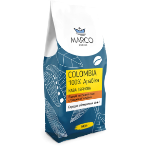 Кофе в зернах Marco Coffee Colombia 1 кг (4820227690244) надійний