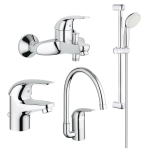 Набір змішувачів Grohe Euroeco 123242K краща модель в Ужгороді