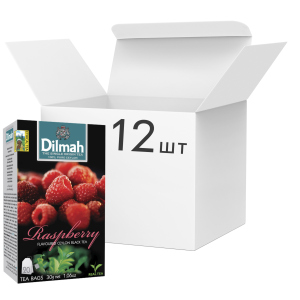 Упаковка чаю Dilmah чорного Малина 12 пачок по 20 пакетиків (19312631142218) в Ужгороді