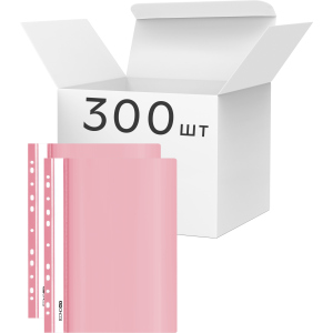 Упаковка папок-скоросшивателей Economix А4 с перфорацией, фактура "глянец" 120/160 мкм 300 шт Пастельно розовых (E31510-89)