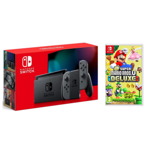 хороша модель Nintendo Switch Gray - Оновлена ​​версія + NEW SUPER MARIO BROS. U DELUXE (NINTENDO SWITCH)