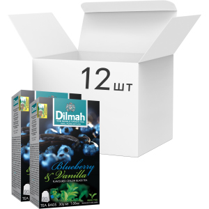Упаковка чаю чорного пакетованого Dilmah Голубика та ваніль 12 шт по 20 пакетиків (19312631142065) краща модель в Ужгороді