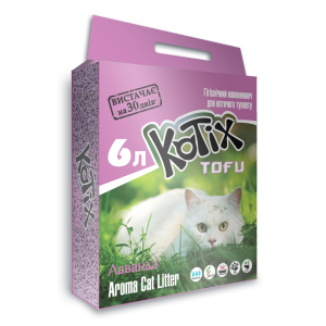 Наполнитель для кошачьего туалета Kotix Тофу Lavender Соевый комкующий 2.55 кг (6 л) (6972345440053) ТОП в Ужгороде