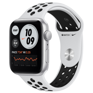 Смарт-часы Apple Watch SE Nike GPS 44mm Silver Aluminum Case with Pure Platinum/Black Nike Sport Band (MYYH2UL/A) в Ужгороде