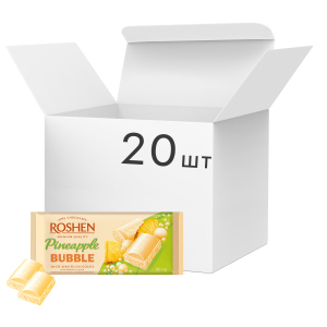 Упаковка шоколада Roshen со вкусом ананаса пористый белый 80 г х 20 шт (4823077627514) лучшая модель в Ужгороде