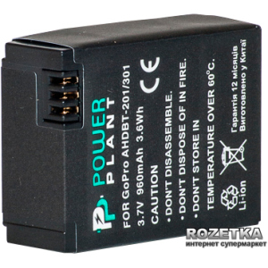 Aккумулятор PowerPlant для GoPro HERO 3, AHDBT-201, 301 (DV00DV1357) лучшая модель в Ужгороде