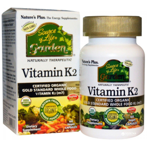 Вітаміни Nature's Plus Source of Life Garden Therapeutic Vitamin K2 120 мкг 60 гелевих капсул (97467307377) в Ужгороді