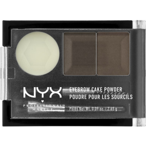 Тіні та віск для брів NYX Professional Makeup Eyebrow Cake Powder 02 Dark Brown/brown 2.64 г (800897123871) краща модель в Ужгороді